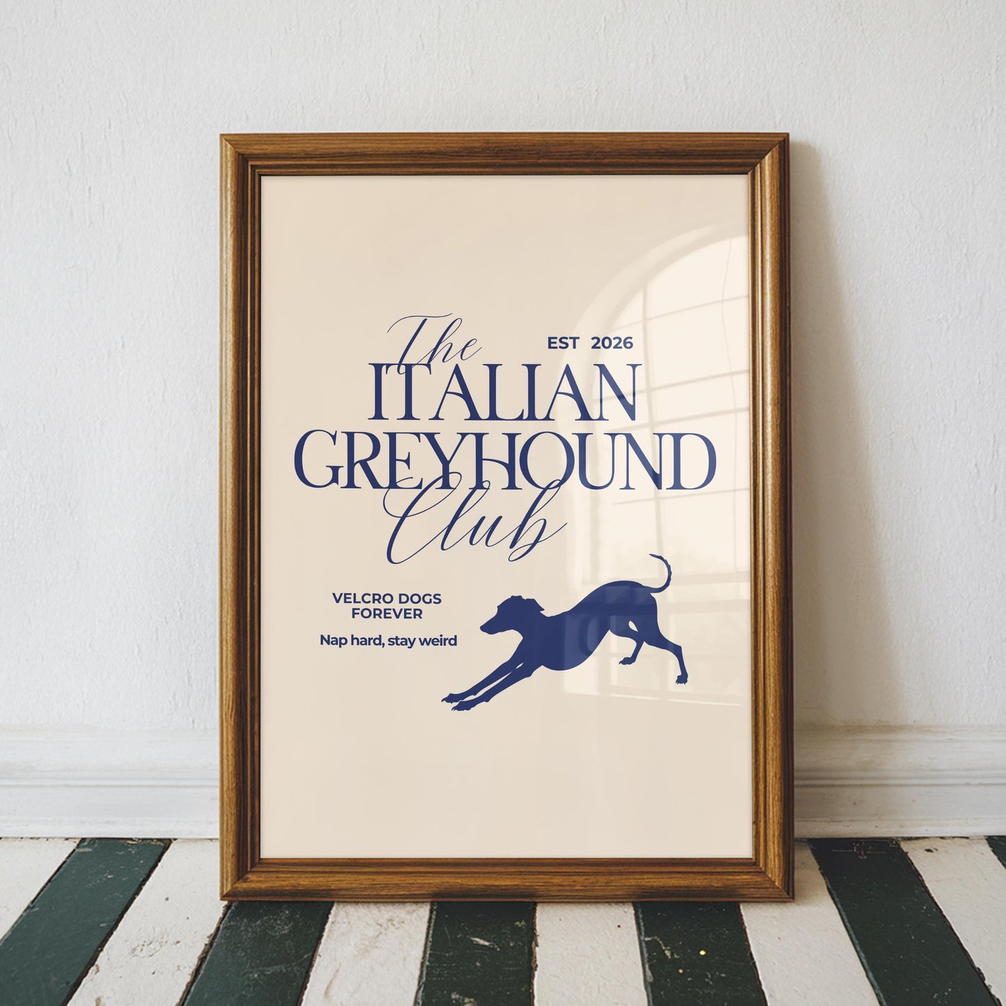 The Italian Greyhound Club Typography Print