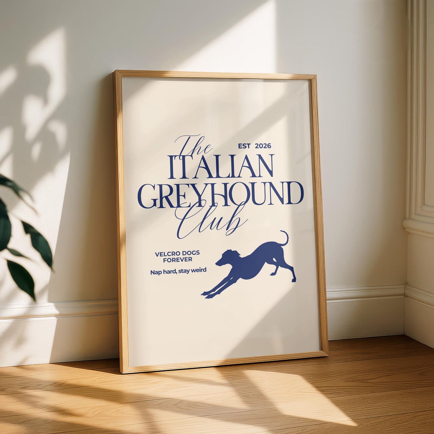 The Italian Greyhound Club Typography Print