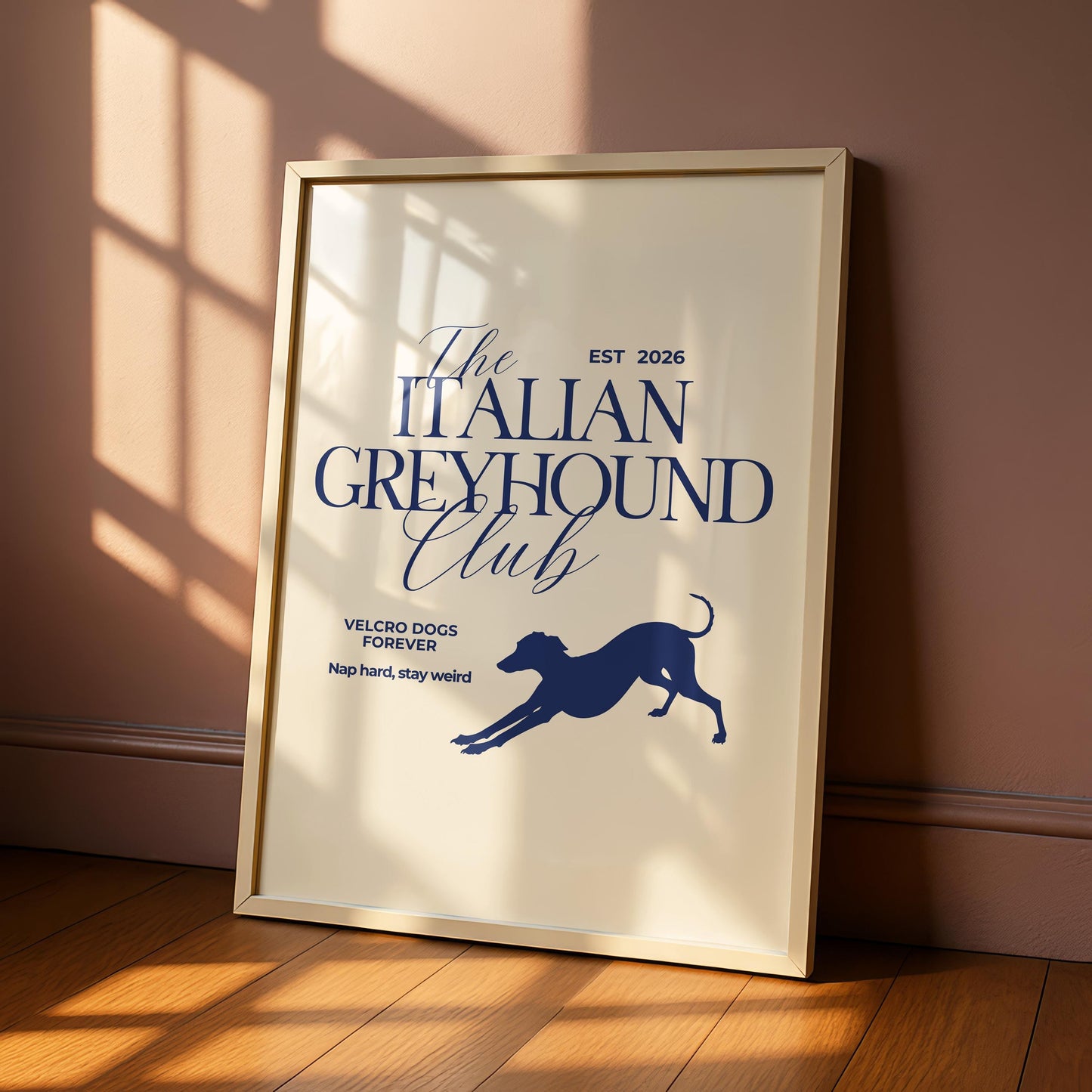 The Italian Greyhound Club Typography Print