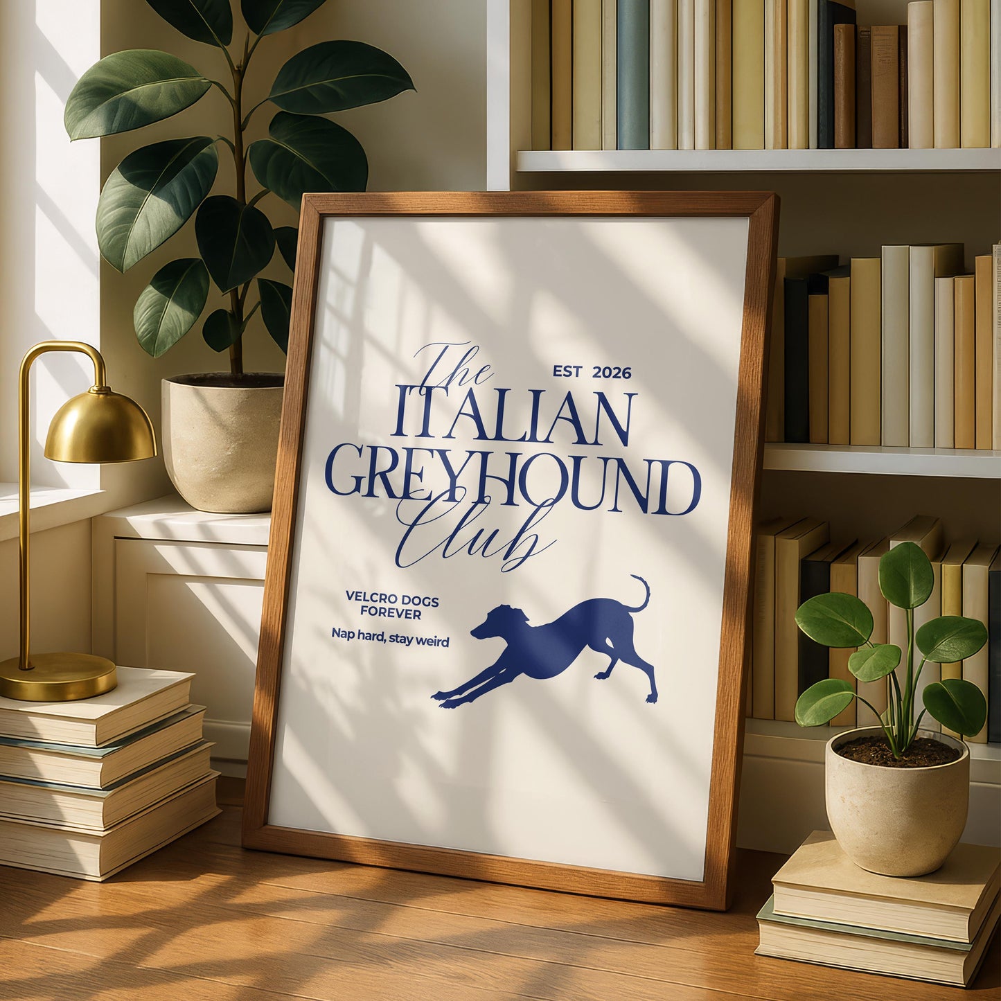 The Italian Greyhound Club Typography Print