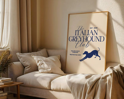 The Italian Greyhound Club Typography Print