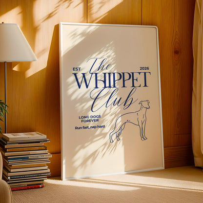 The Whippet Club Typography Print