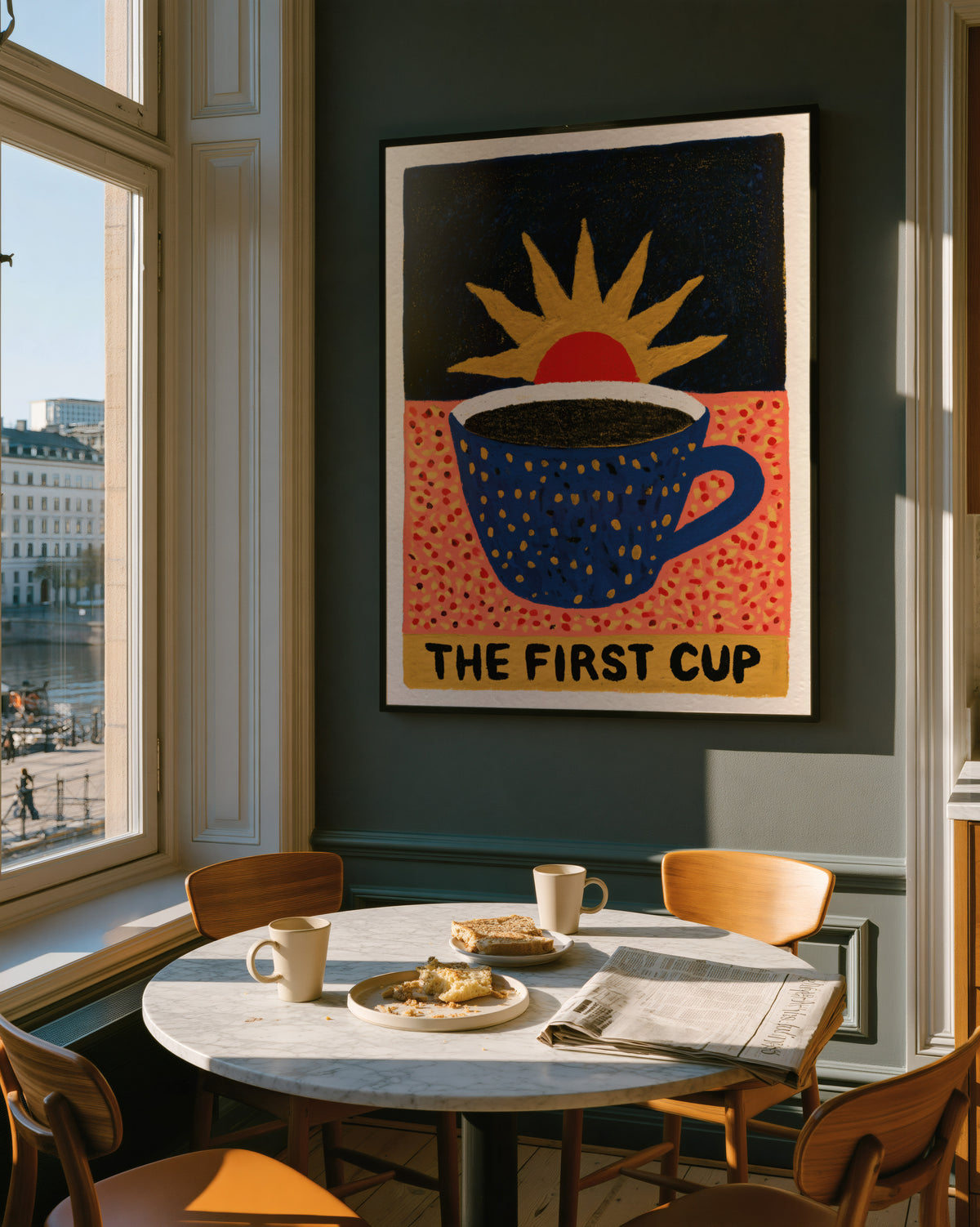 The First Cup Coffee Print 002 Golden breakfast nook.jpg
