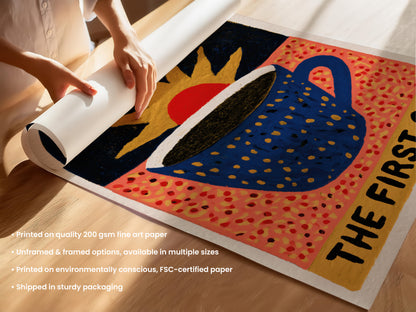 The First Cup Coffee Print 909 Unframed (UF & F).jpg