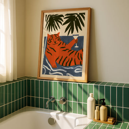 Tiger Martini Wall Art Print