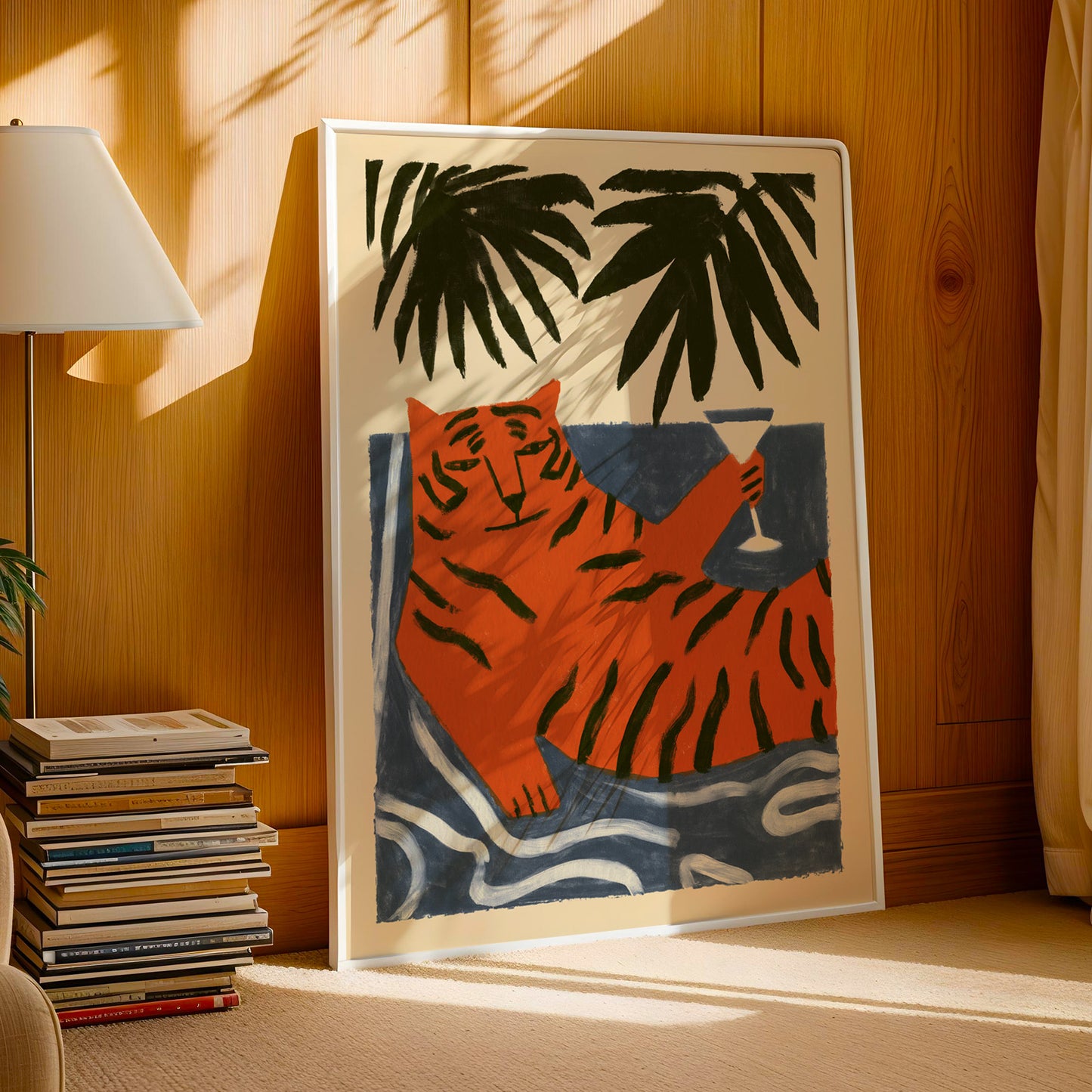 Tiger Martini Wall Art Print