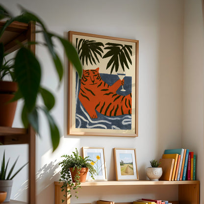Tiger Martini Wall Art Print
