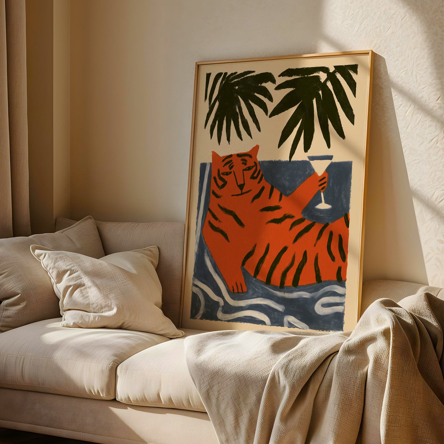 Tiger Martini Wall Art Print