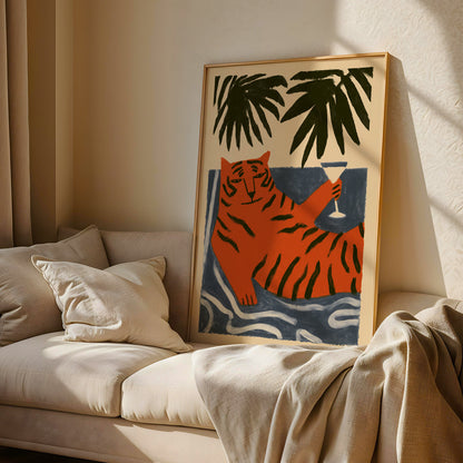 Tiger Martini Wall Art Print