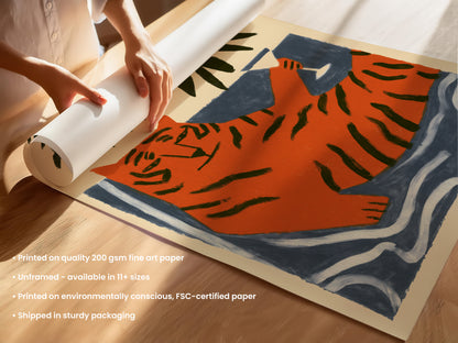 Tiger Martini Wall Art Print