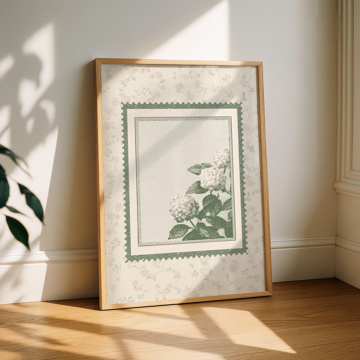 Vintage Peony Postal Stamp Print