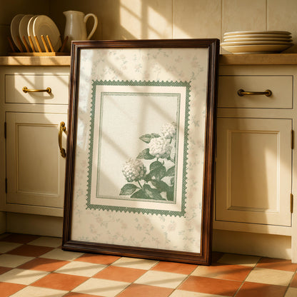 Vintage Peony Postal Stamp Print