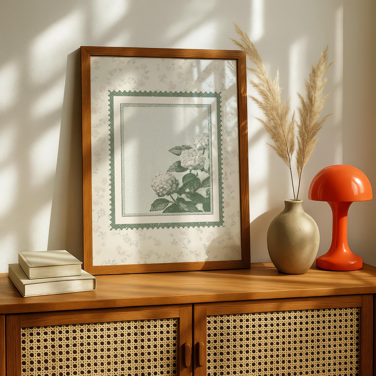Vintage Peony Postal Stamp Print