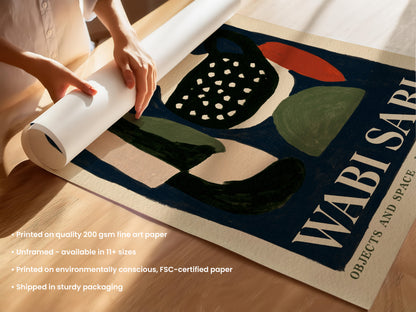 Wabi Sabi Objects Print — Navy