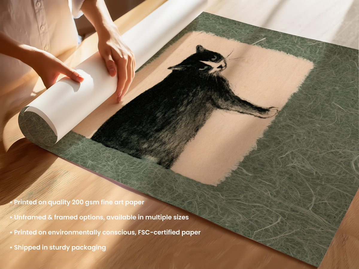Watchful Tuxedo Cat Print 10 Unframed (UF & F).jpg