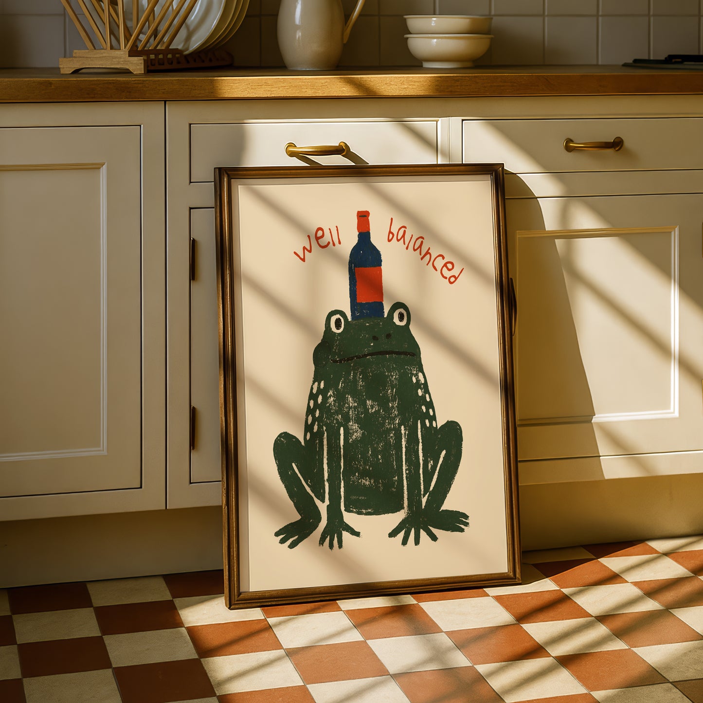 Frog Wine Print