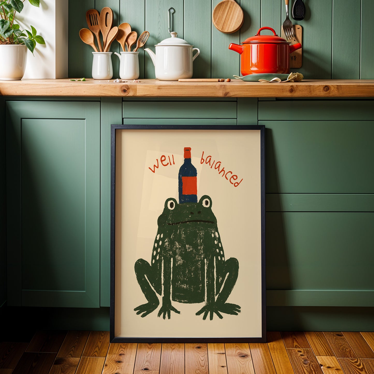 Frog Wine Print