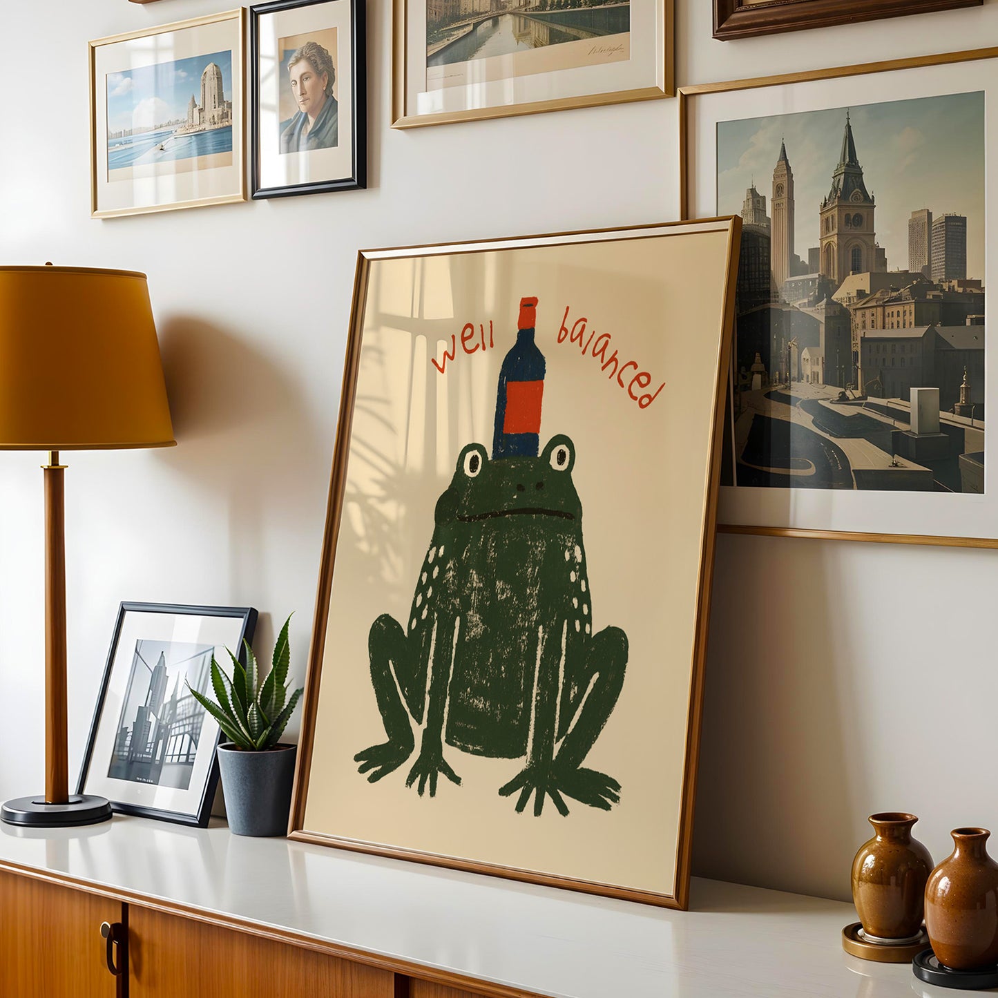 Frog Wine Print