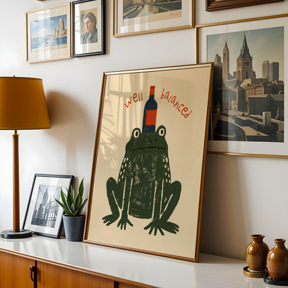 Frog Wine Print