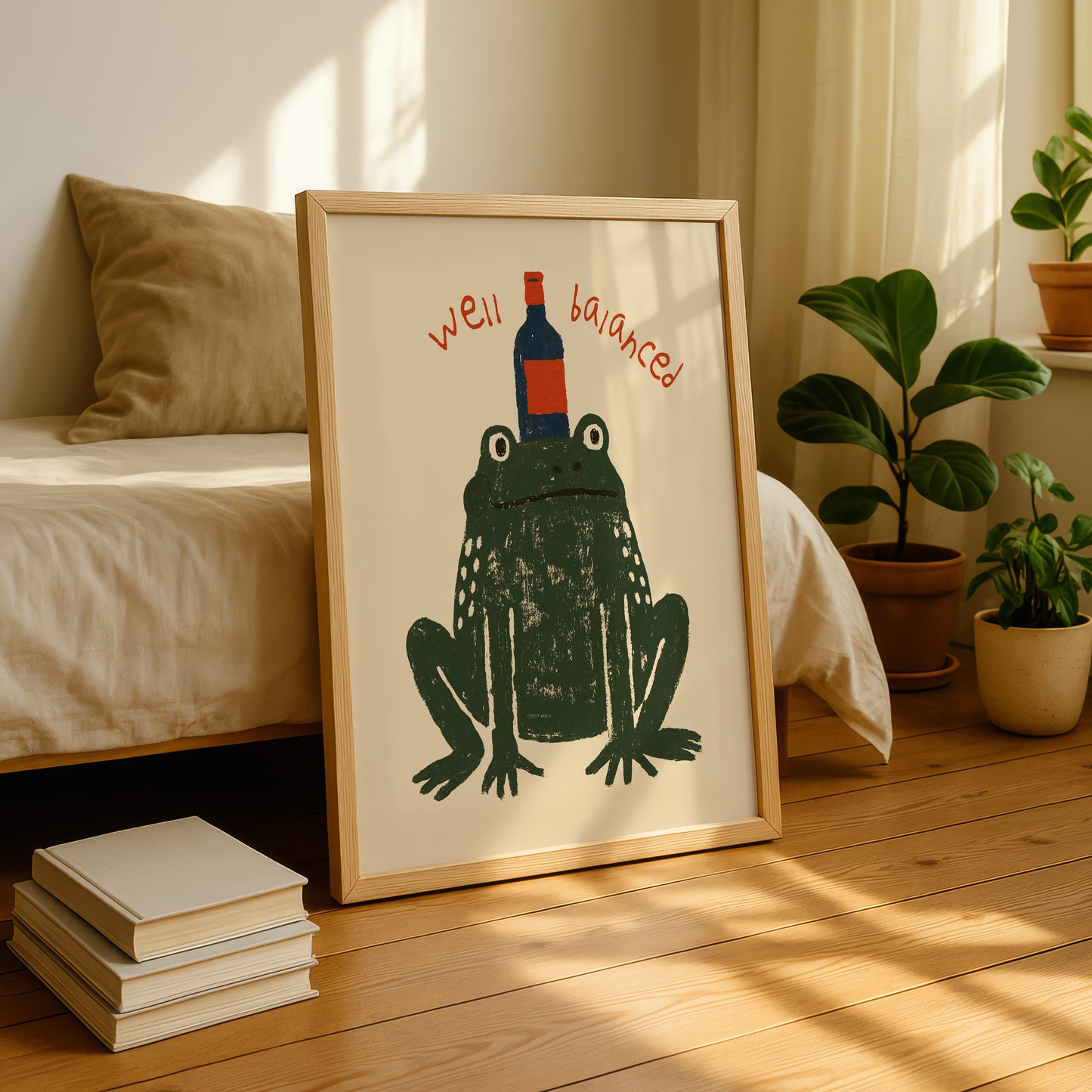 Frog Wine Print