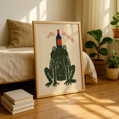 Frog Wine Print