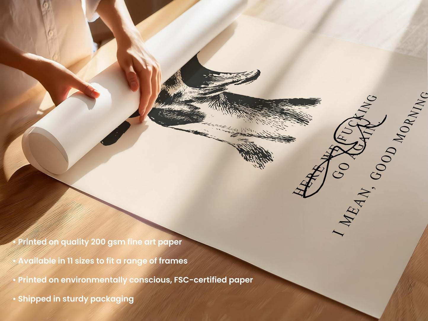 Whippet Morning Quote Print