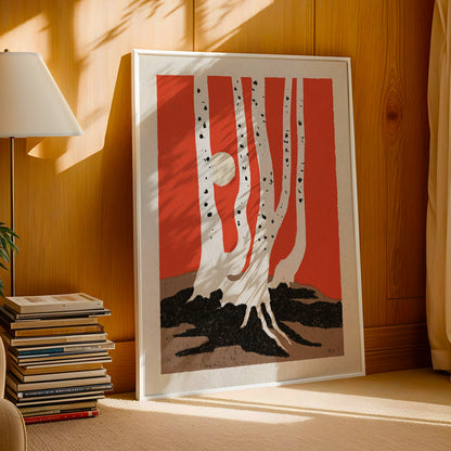 White Birch Trees Print