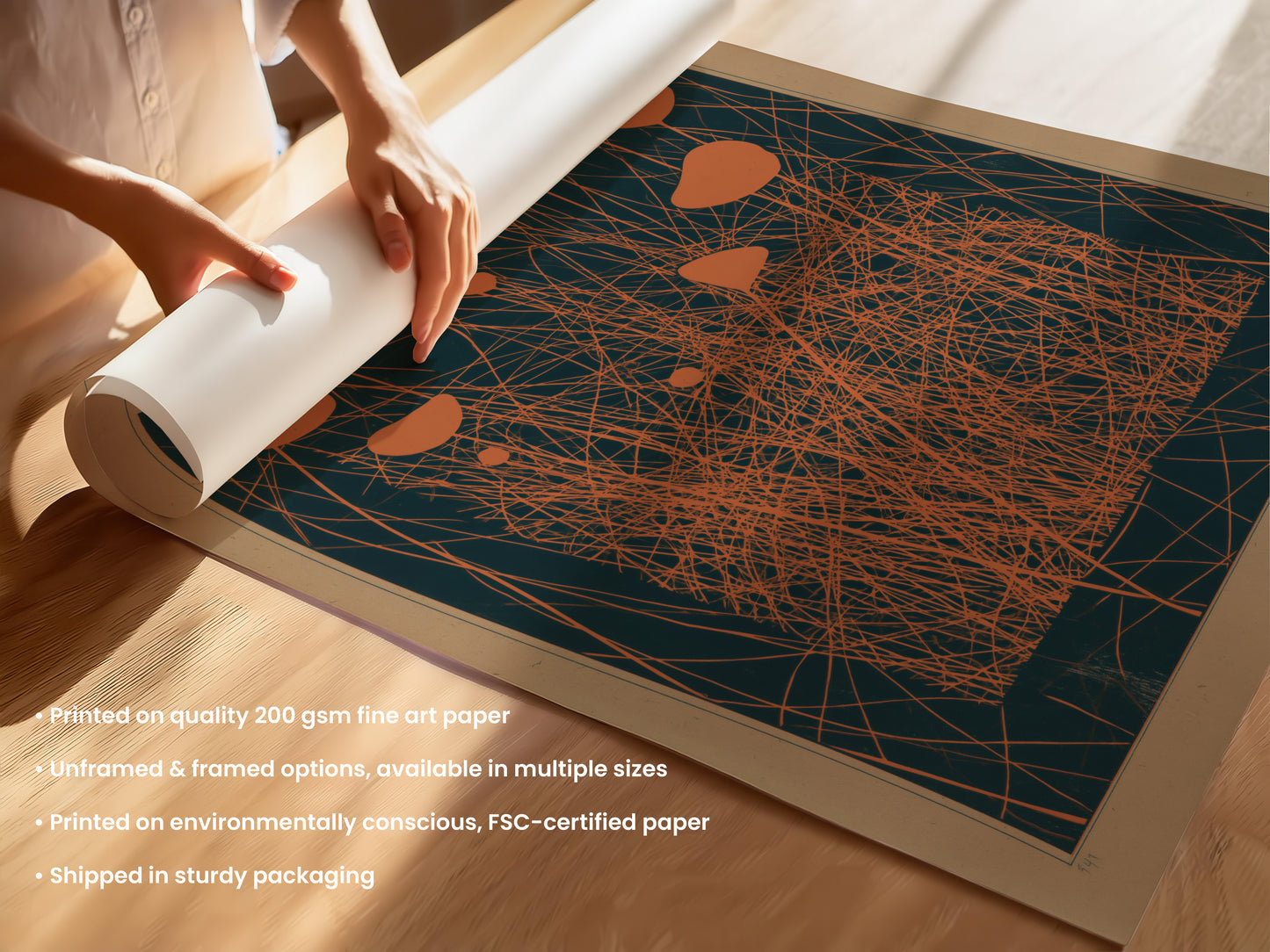 Wild Meadow Orange Print