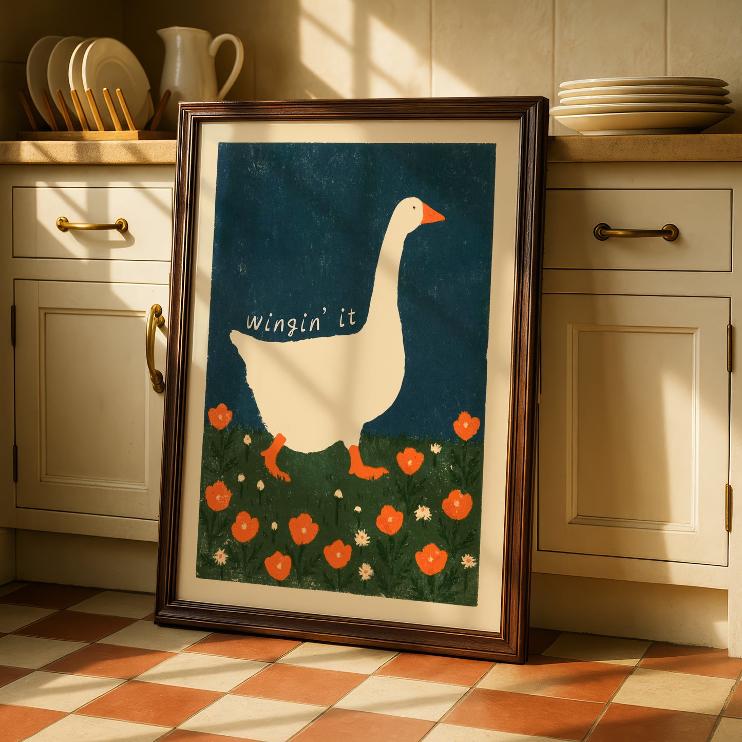 Wingin' It Goose Floral Print