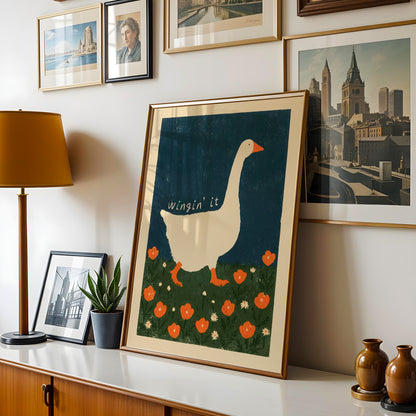 Wingin' It Goose Floral Print
