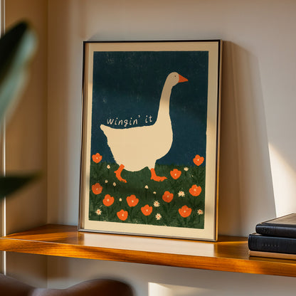 Wingin' It Goose Floral Print
