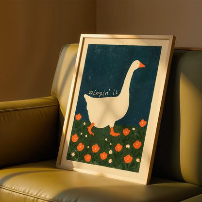 Wingin' It Goose Floral Print