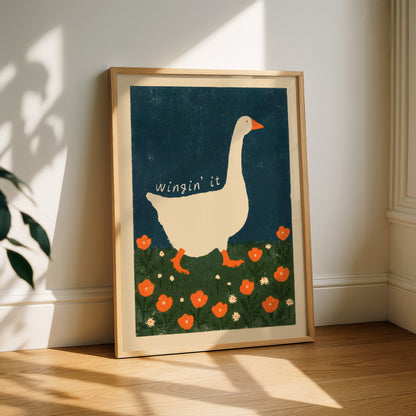 Wingin' It Goose Floral Print