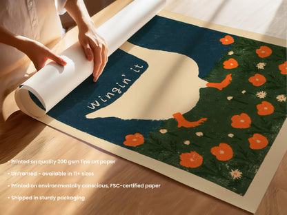 Wingin' It Goose Floral Print