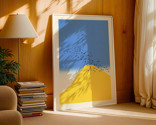 Yellow Mountain Birds Print