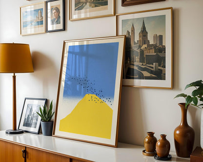 Yellow Mountain Birds Print