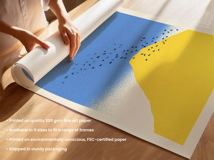 Yellow Mountain Birds Print