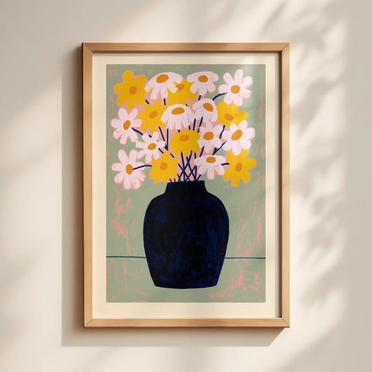 Yellow Daisy Flower Print