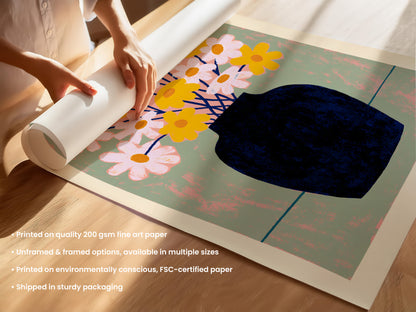 Yellow Daisy Flower Print
