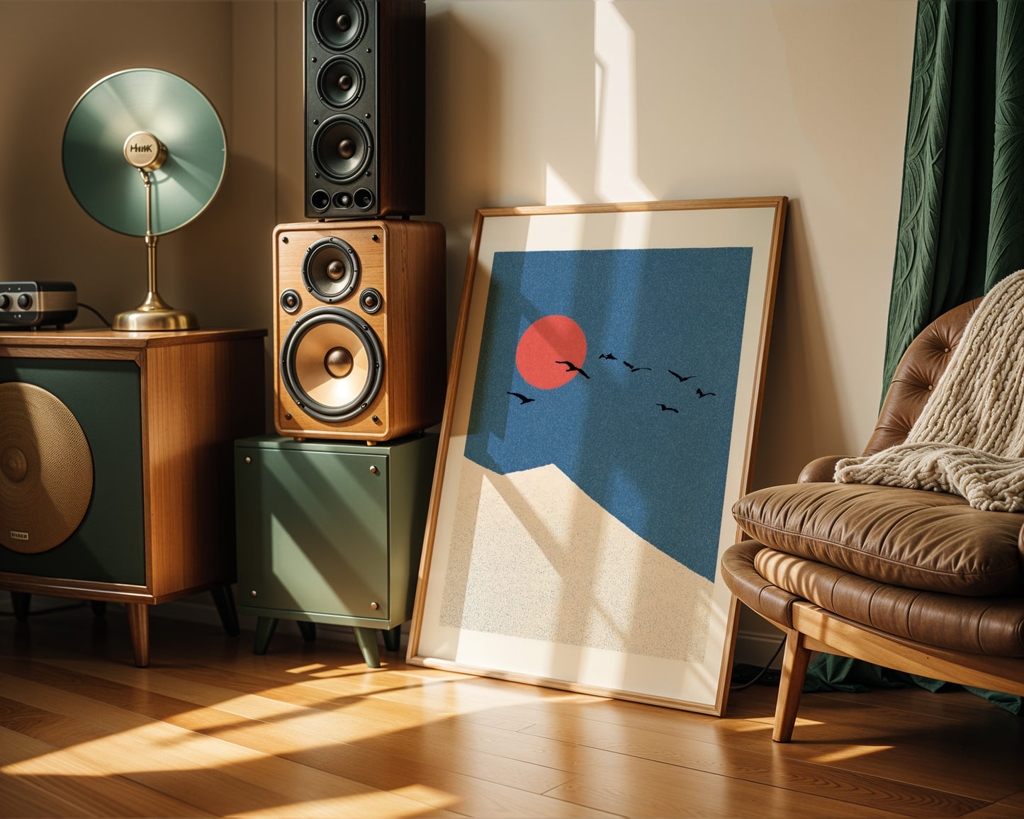 Mountain Print – Sun & Birds