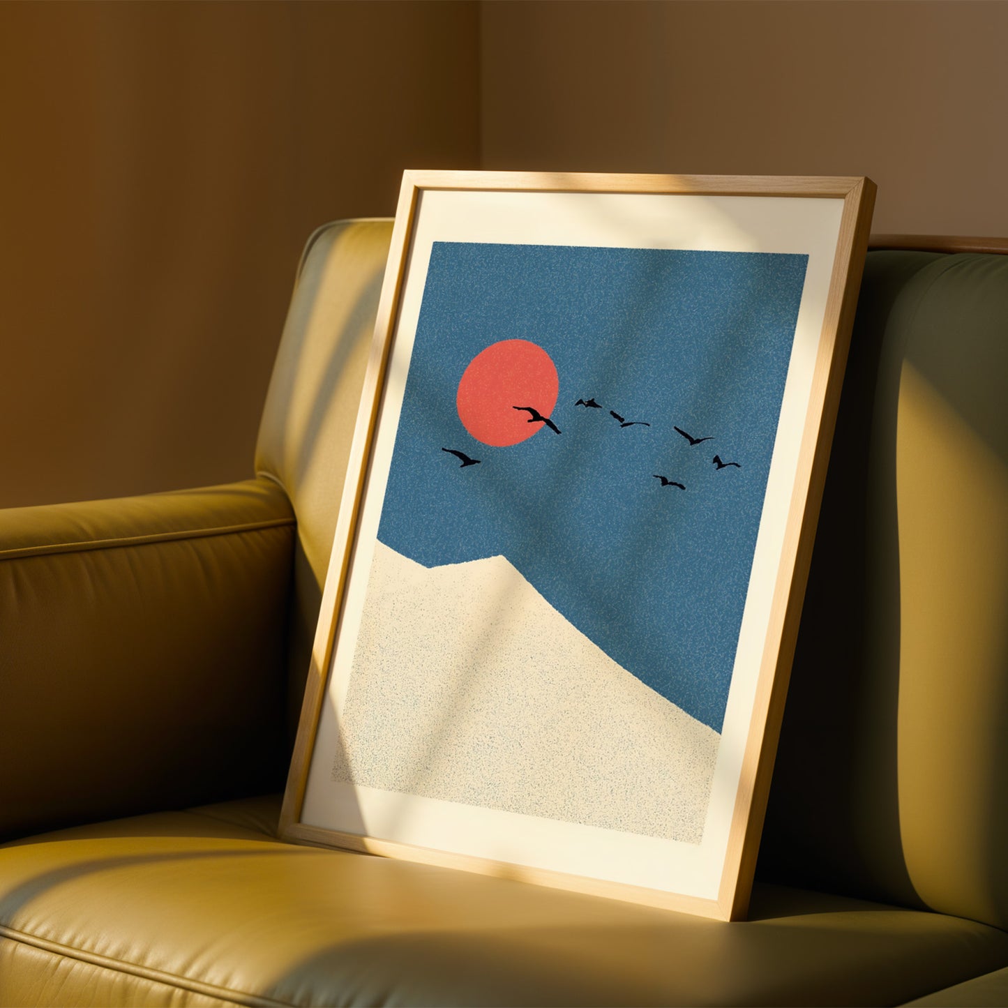 Mountain Print – Sun & Birds
