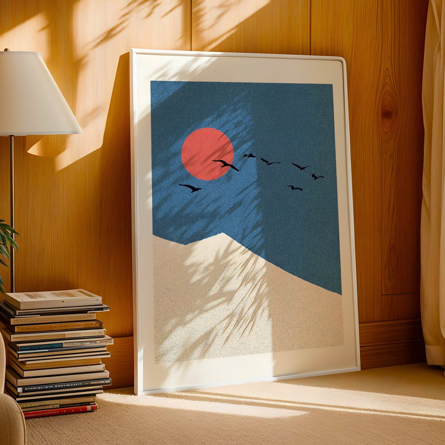Mountain Print – Sun & Birds