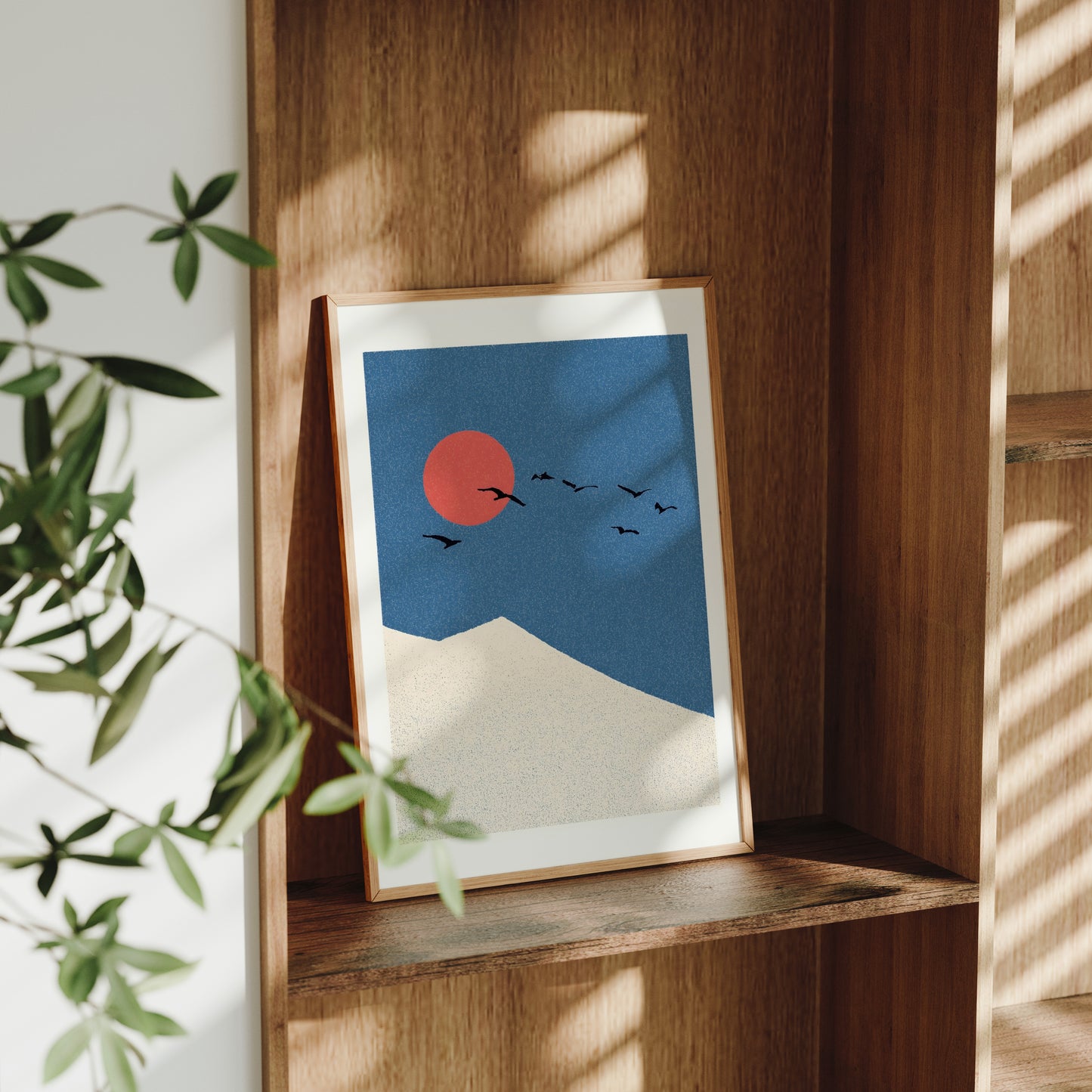 Mountain Print – Sun & Birds