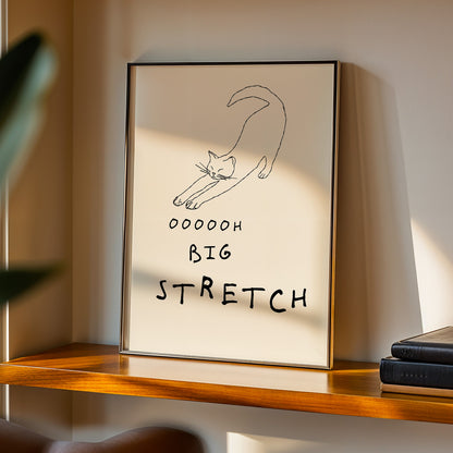 Cat "Big Stretch" Print