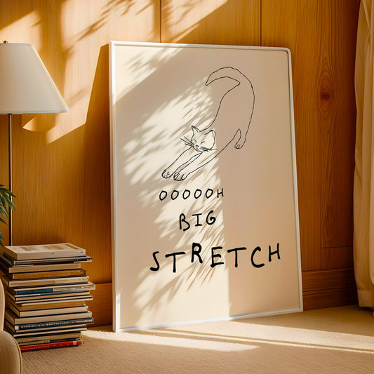 Cat "Big Stretch" Print