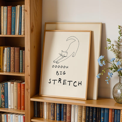 Cat "Big Stretch" Print