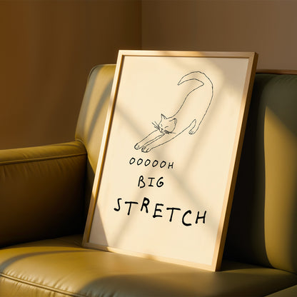 Cat "Big Stretch" Print