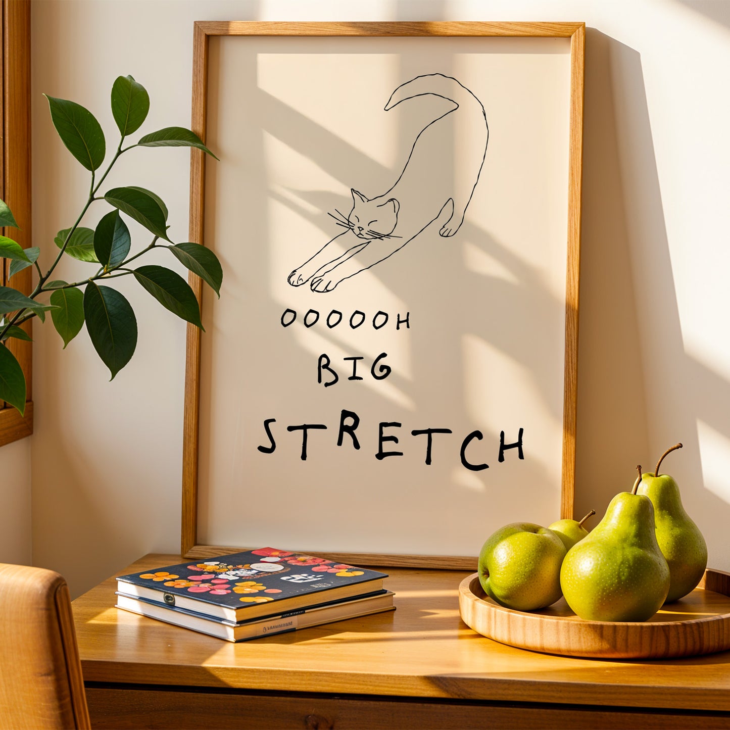 Cat "Big Stretch" Print