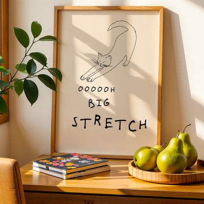 Cat "Big Stretch" Print