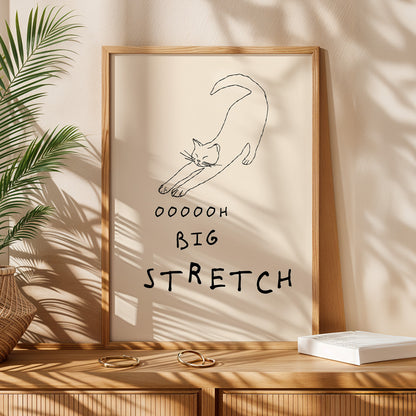 Cat "Big Stretch" Print